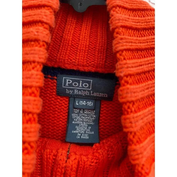 Ralph Lauren Boys Pullover Long Sleeve Quarter Zip Turtle Neck Sweater L 14-16 - Picture 6 of 6